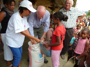 Volunteers helping the community